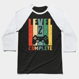 Vintage 2nd Wedding Anniversary Level 2 Complete Video Gamer Birthday Gift Ideas Baseball T-Shirt